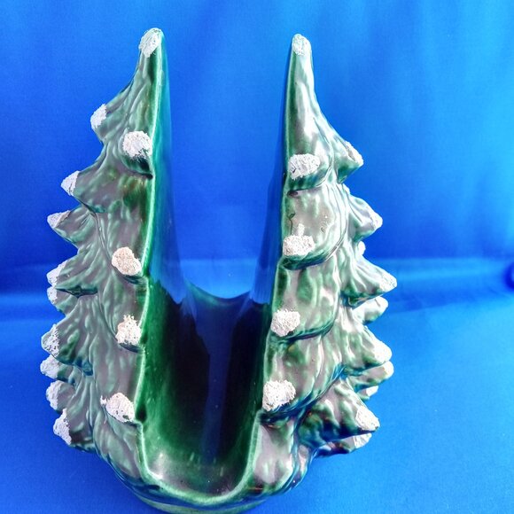 Vintage mid century ceramic Christmas tree napkin or card holder - Picture 2 of 6